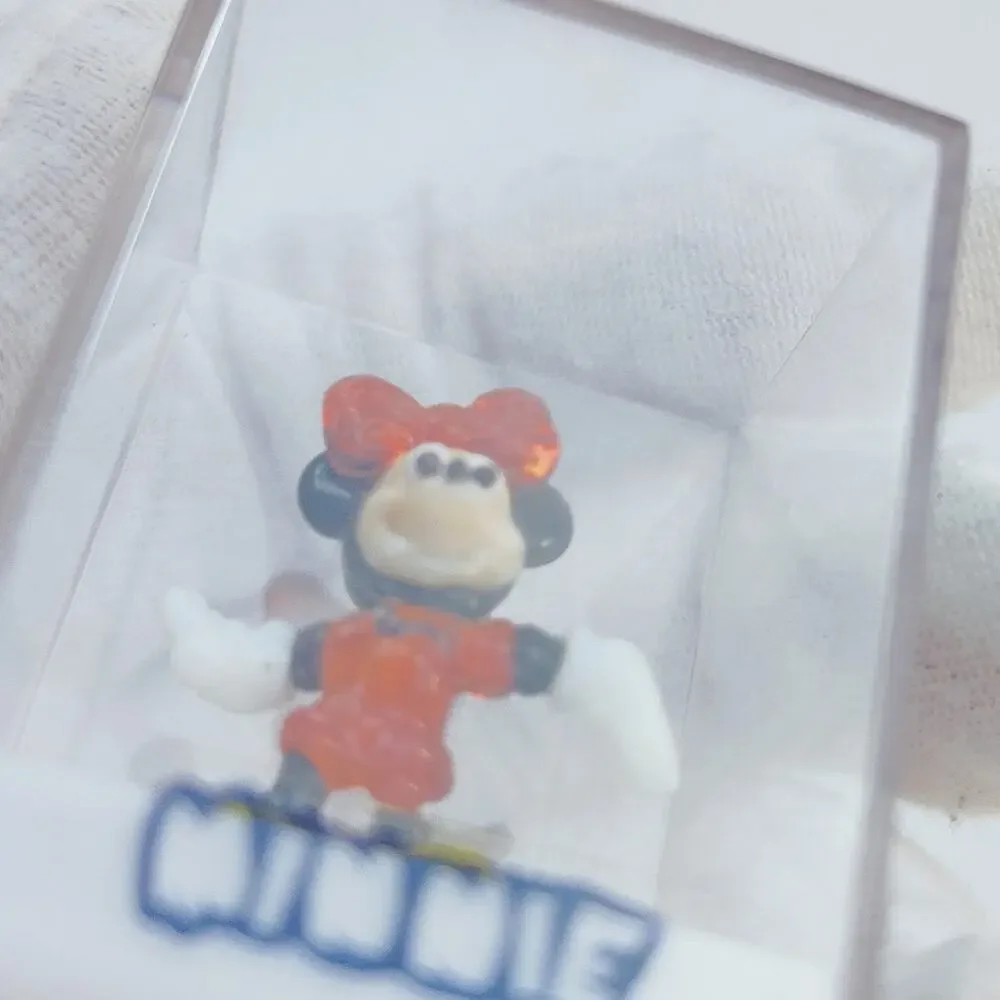 Disney Minnie Mouse Small Glass Desk Figure Rare Collectible
